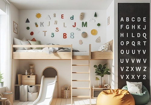 Alphabet room wall for children