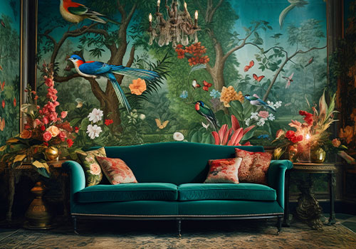 Artistically decorated room