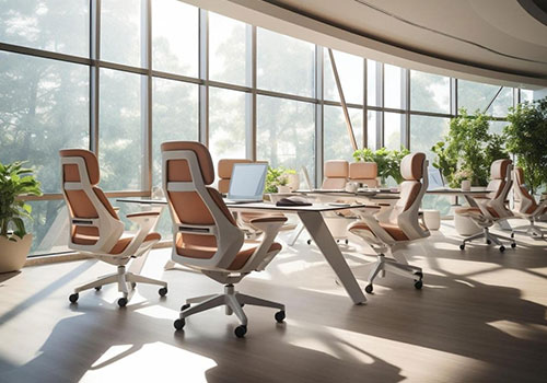 Conference room with ergonomic furniture