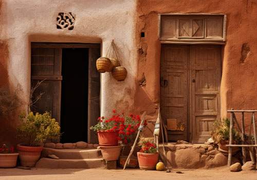 Houses with clay color