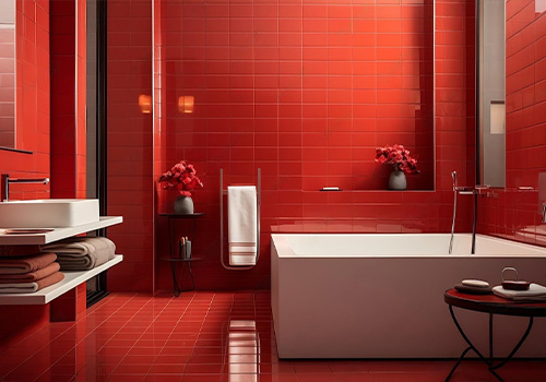Red in the Bathroom