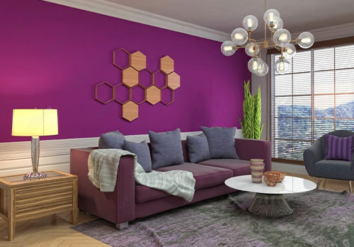 The color of the room is purple