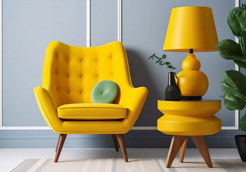 Yellow furniture and decor