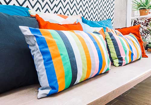 craft decorative throw pillows in vibrant fabrics