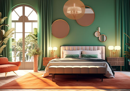 green bed room