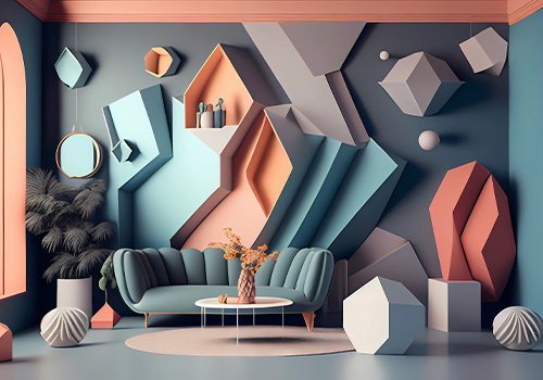 The home decor is decorated with embossed shapes carved with beautiful colors